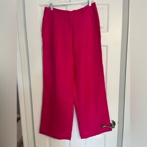 NWT LOFT Fuchsia Linen-Blend High-Rise Trousers